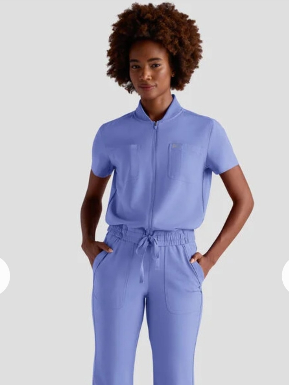 Uniform Advantage Easy Stretch Nike Ciel Blue Short Sleeve Scrub Top SZ S